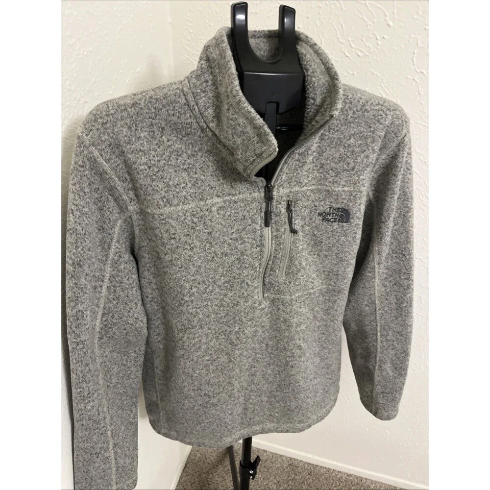THE NORTH FACE Men's Gordon Lyons 1/4 Zip Fleece Pullover Grey Size Large